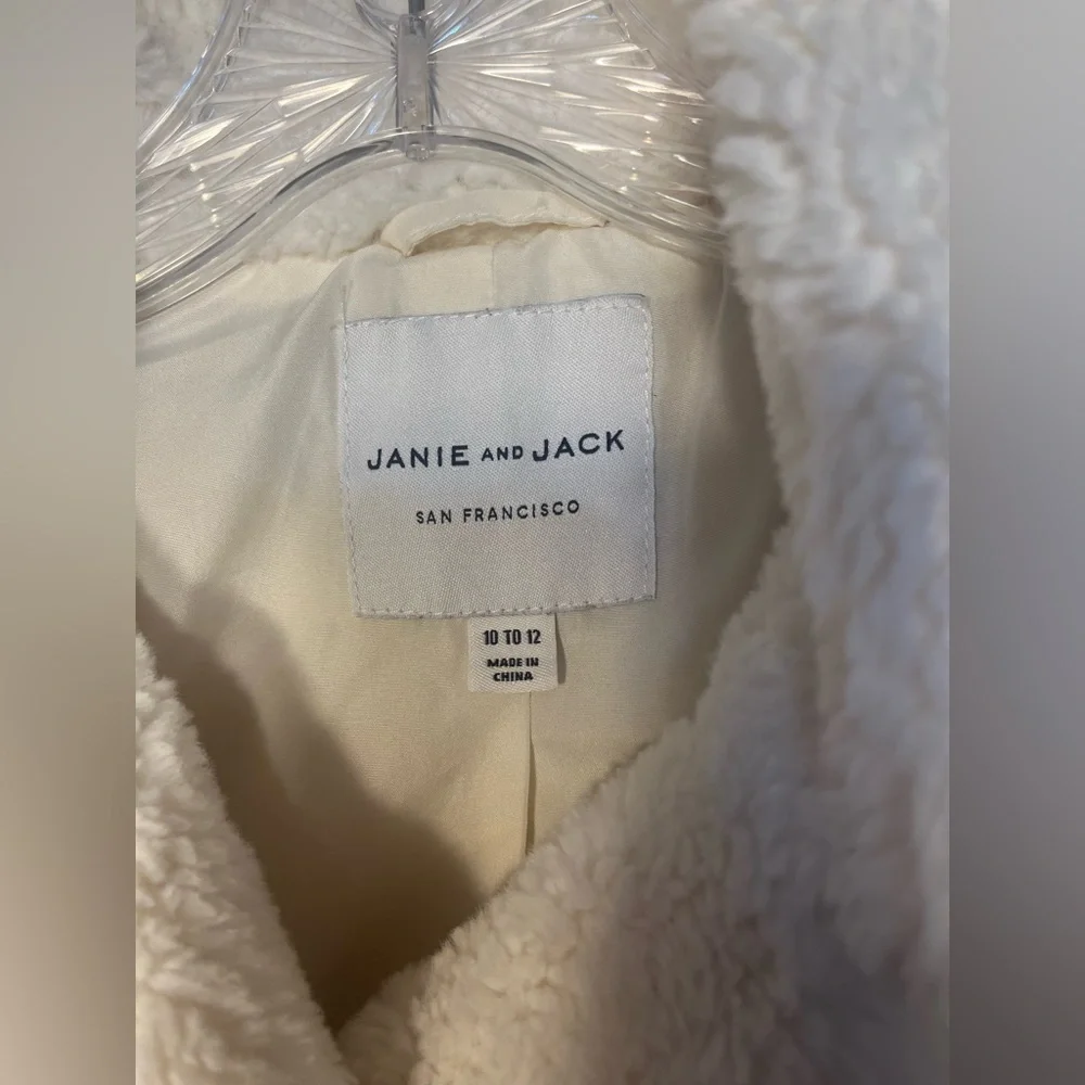 Janie and Jack Cream Teddy Jacket Size 10 To 12 - Picture 7 of 12